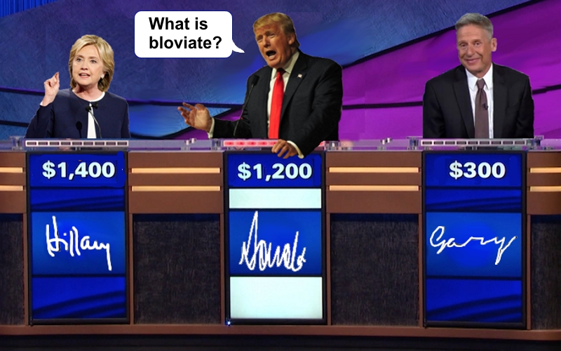 Candidate Jeopardy with Hillary Clinton Donald Trump Gary Johnson