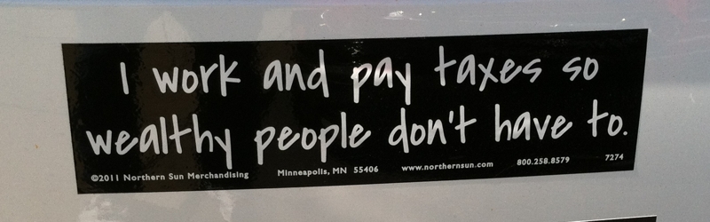 taxes wealthy bumper sticker